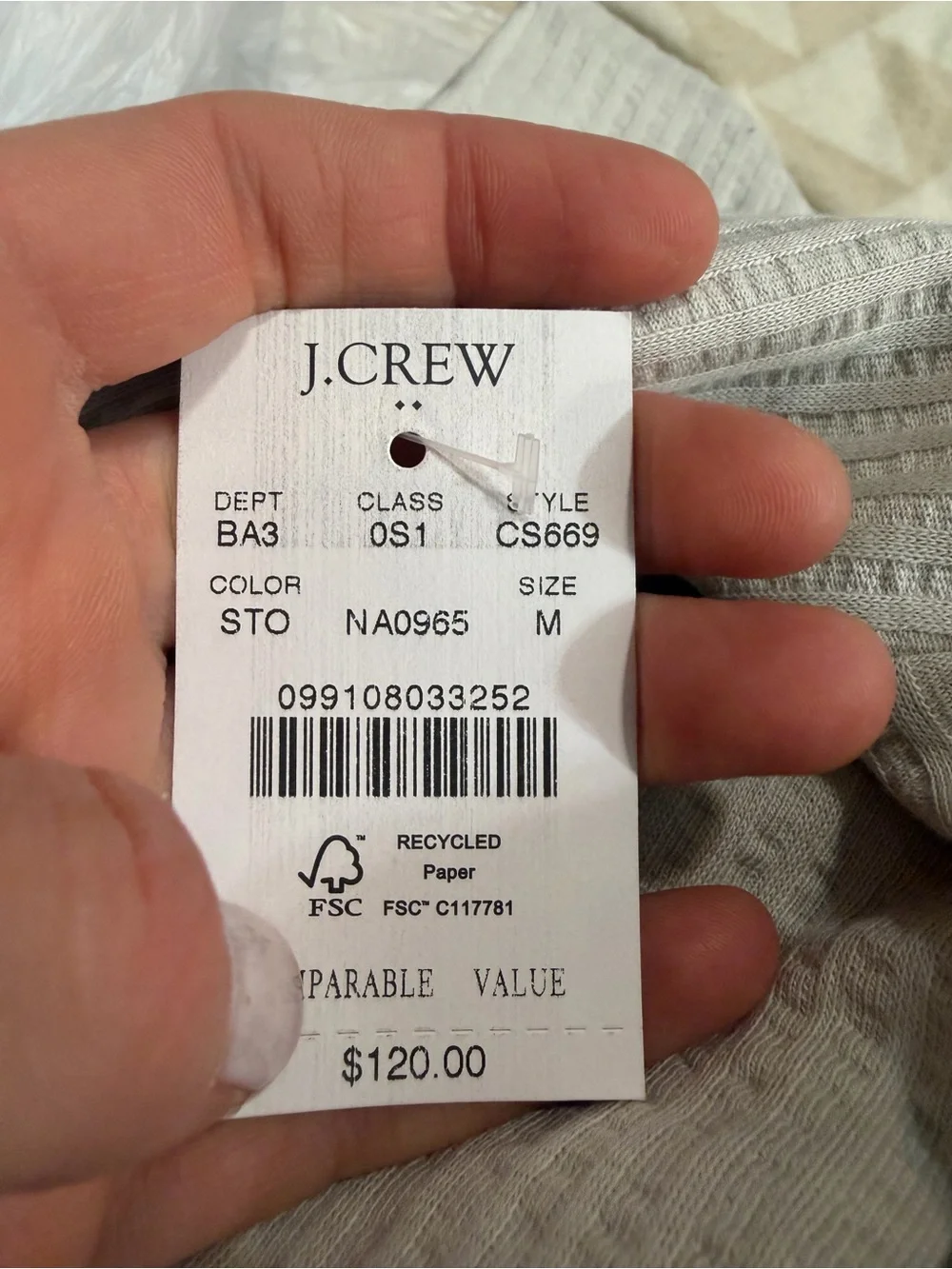 J crew stone Knit seersucker camp shirt